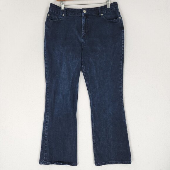 Chicos Jeans Womens 2 Blue 12 Short High Rise Boot Cut Casual Denim Platinum - Picture 1 of 10